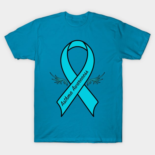 Asthma Awareness Ribbon with Wings T-Shirt by PenguinCornerStore